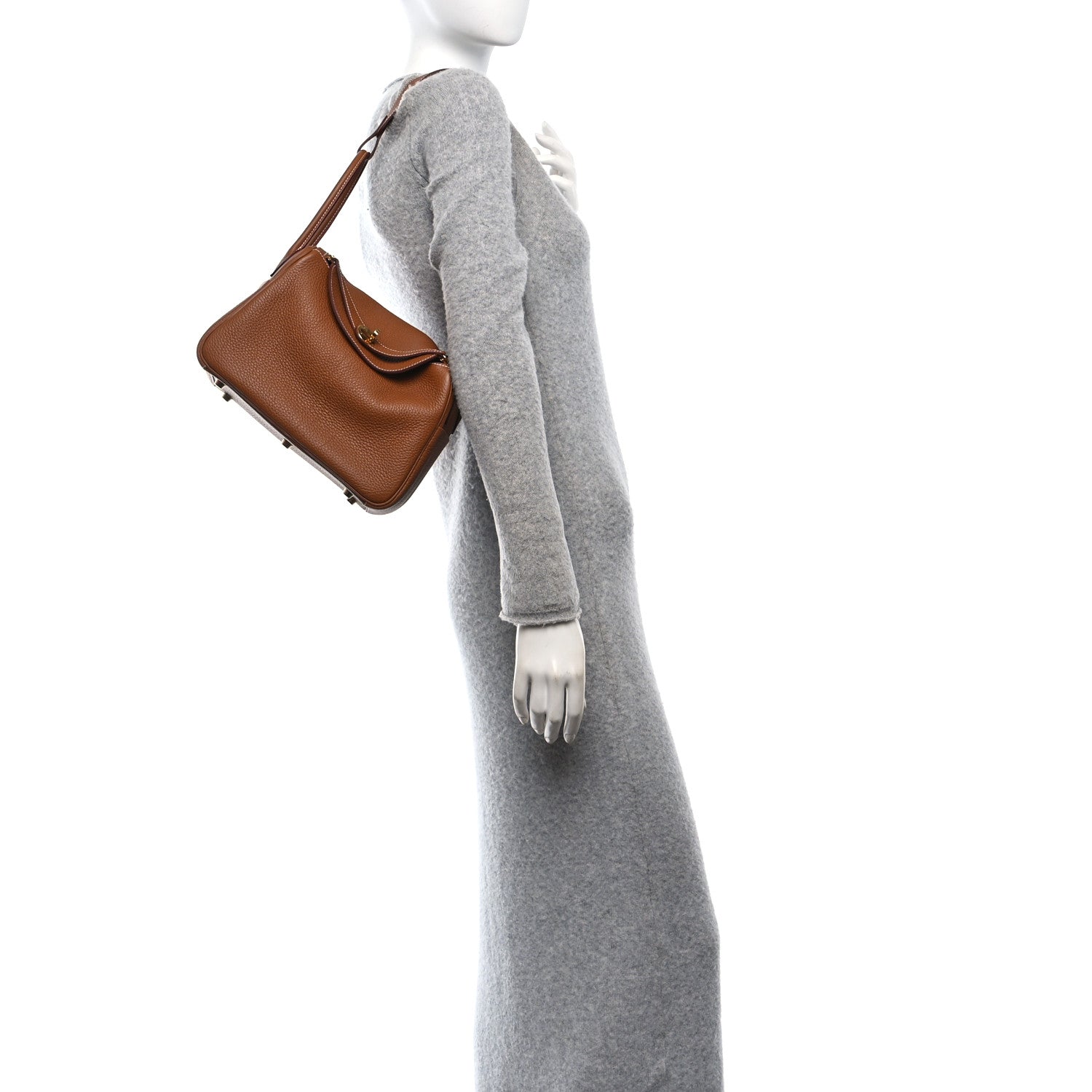 Hermes Taurillon Clemence Lindy 26 Gold 2 of 11