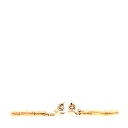 Chanel CC Drop Earrings Matte  Gold 4 of 4