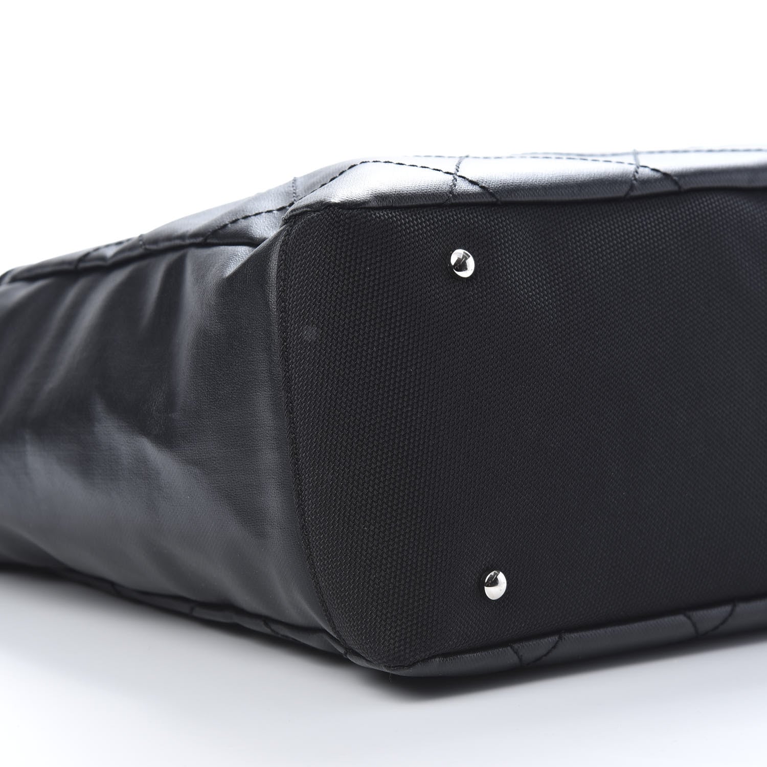 Chanel Coated Canvas Quilted Large Paris Biarritz Tote Black 9 of 10