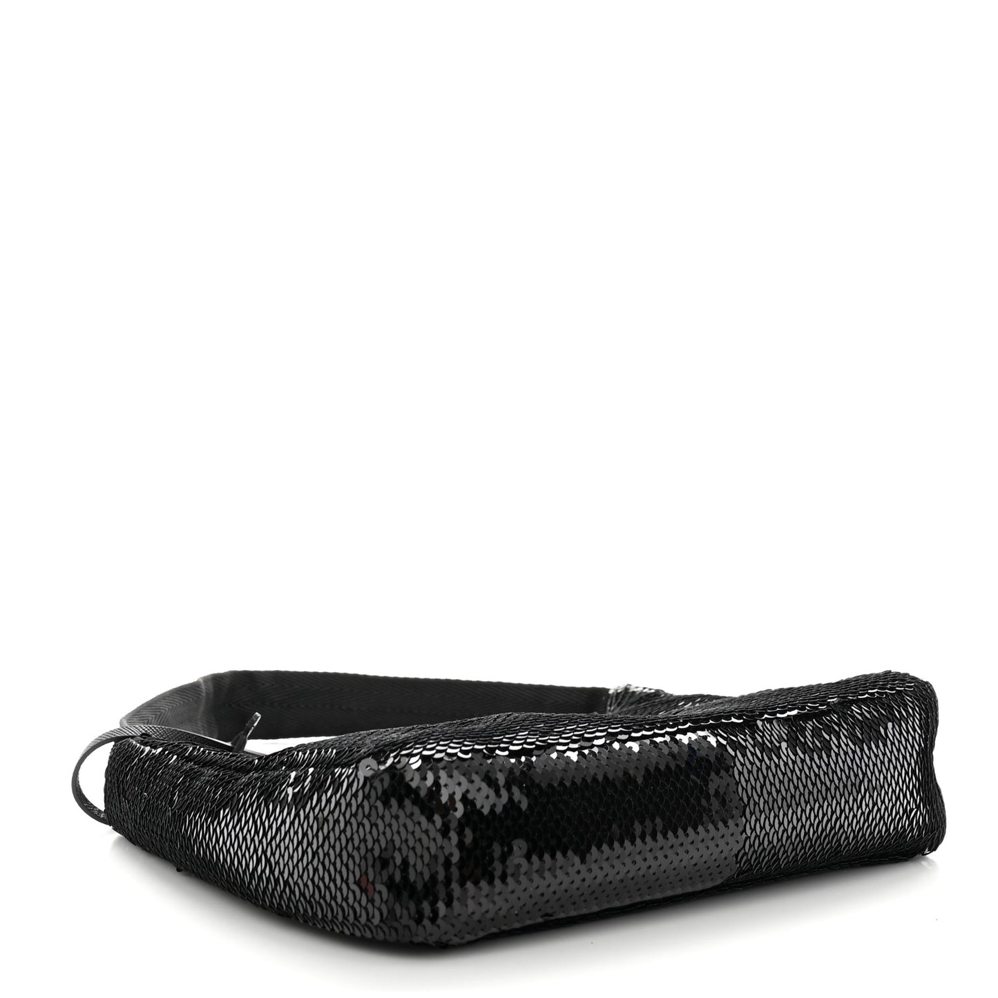 Paillettes Sequin Mini Re-Edition 2000 Bag Black White