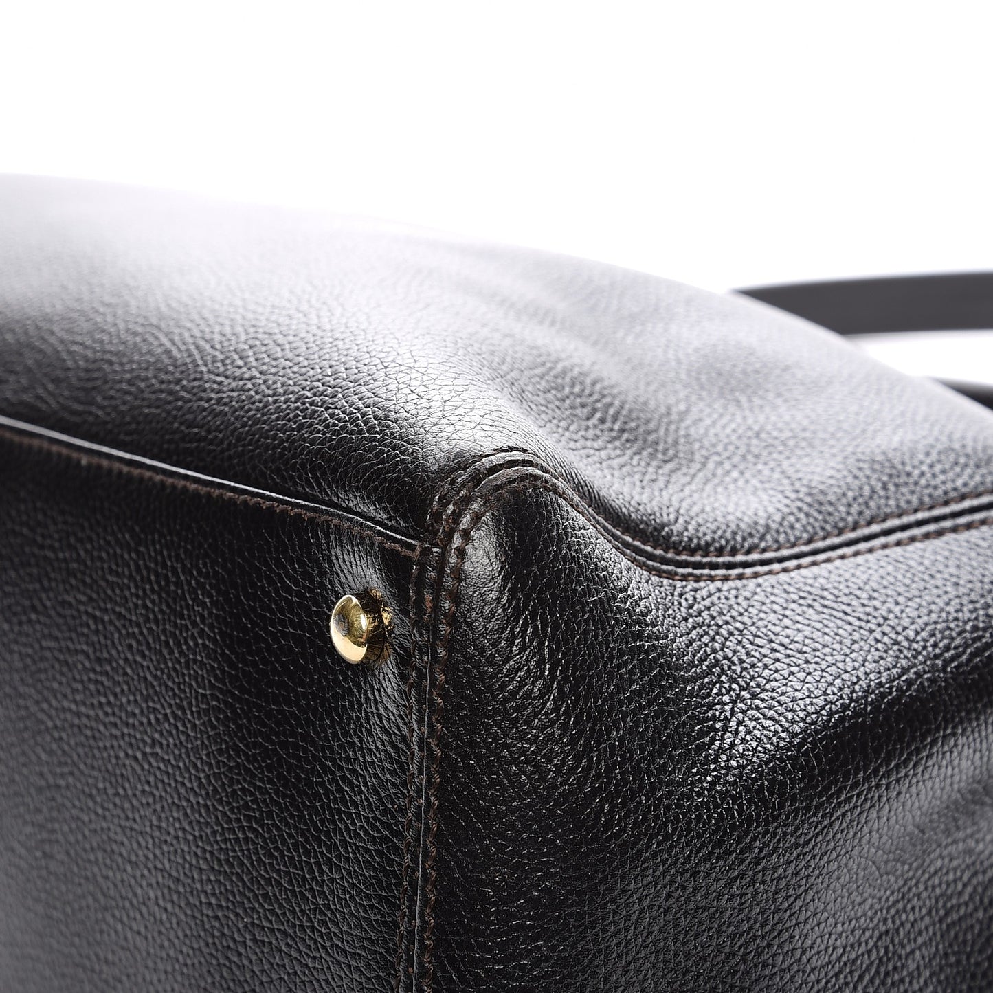 Calfskin Cerf Executive Shopper Tote Dark Brown