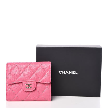 Chanel Caviar Quilted Compact Flap Wallet Pink 9 of 9