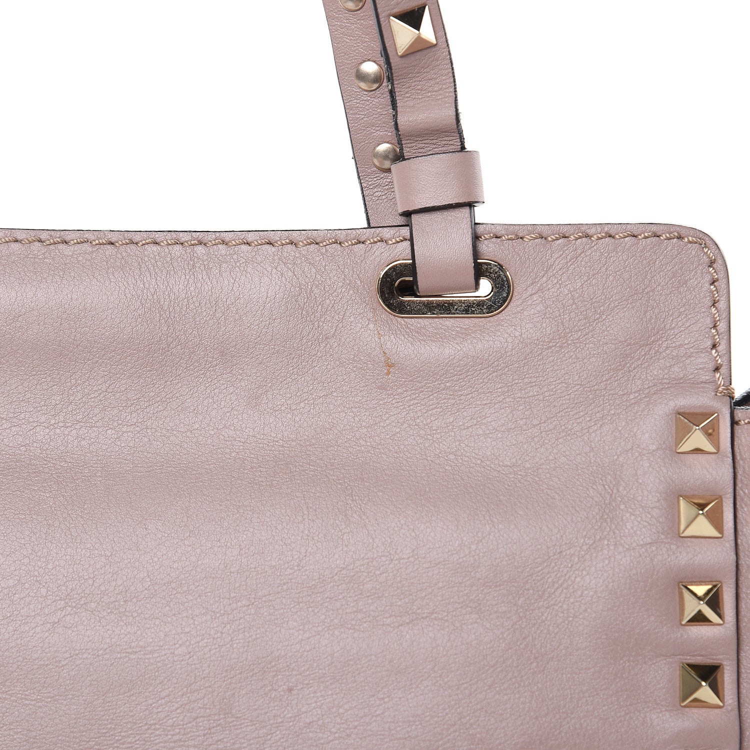 Valentino Garavani Vitello Small Rockstud Tote Poudre 10 of 15