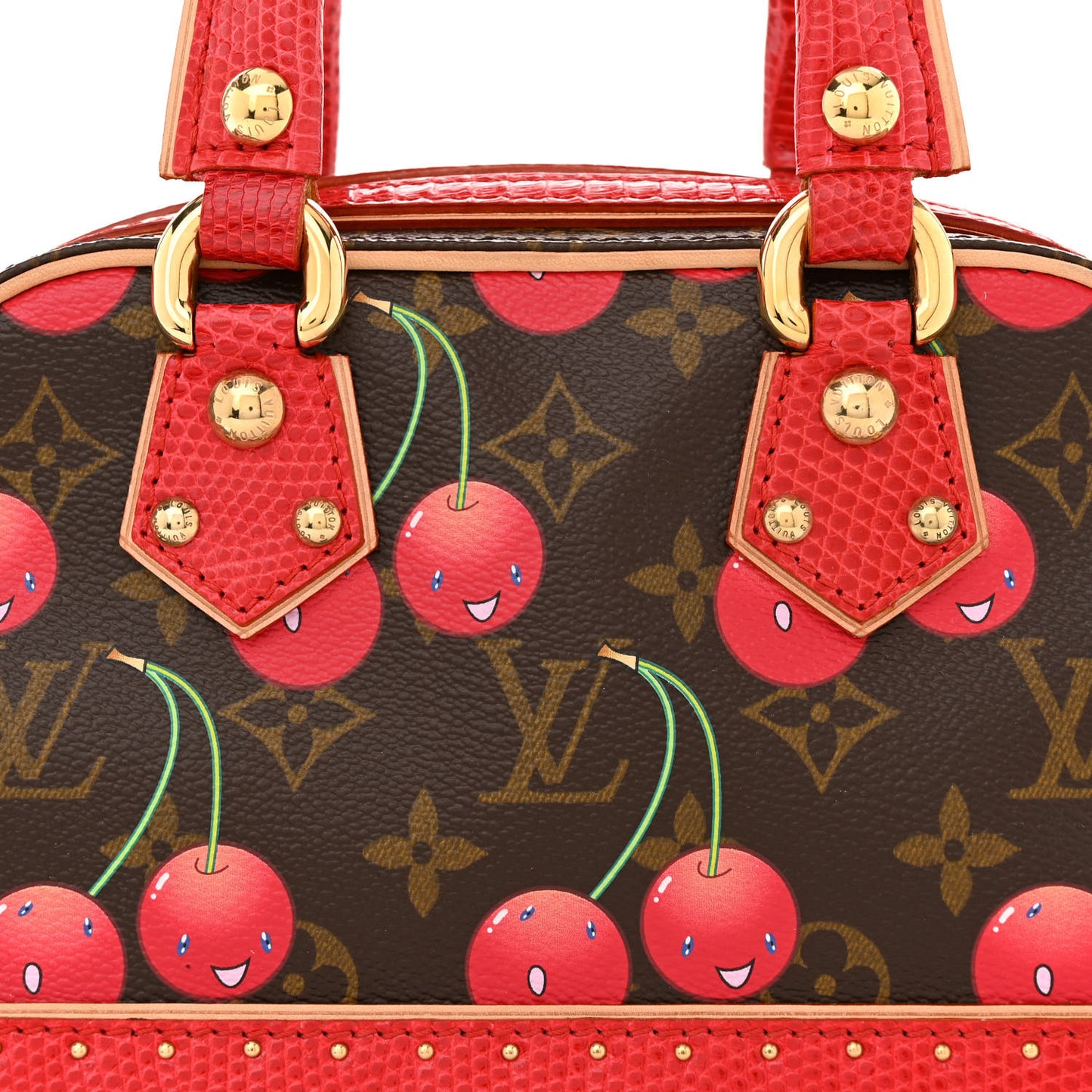 Lizard Monogram Cerises Neo Deauville