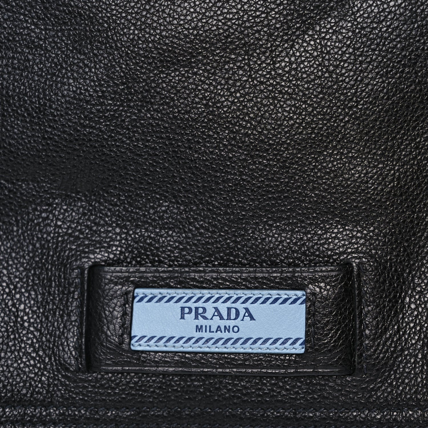 Prada Glace Calf Etiquette Flap Black Astrale 7 of 9