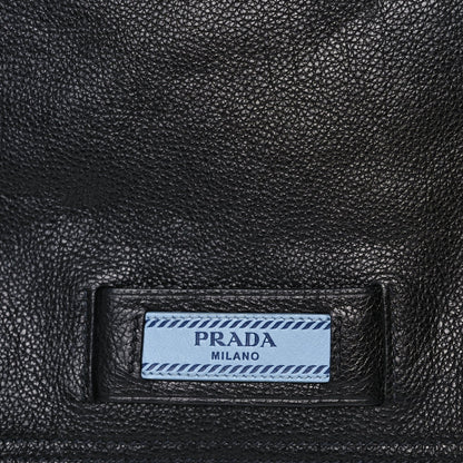 Prada Glace Calf Etiquette Flap Black Astrale 7 of 9