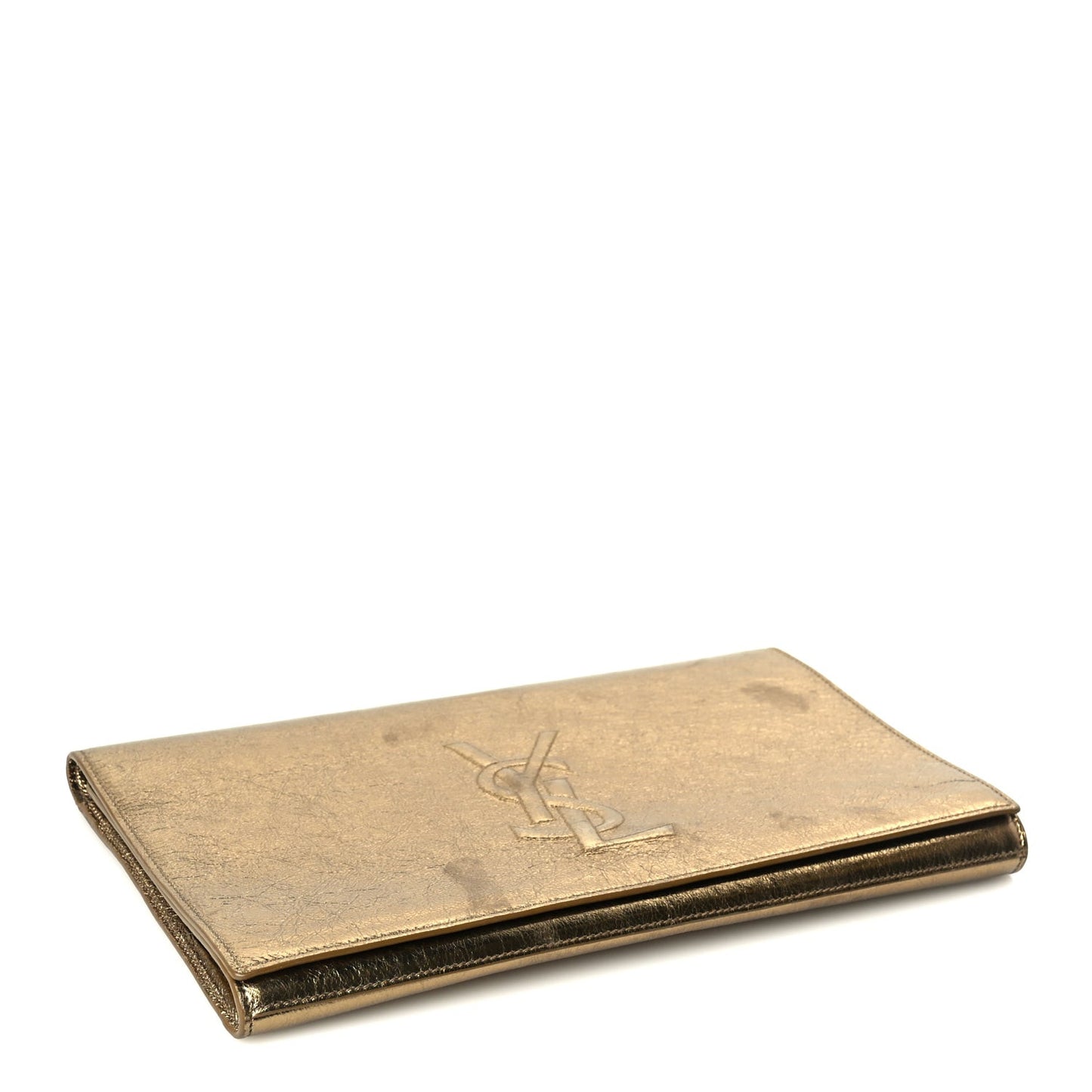 Metallic Calfskin Monogram Large Belle De Jour Clutch Gold