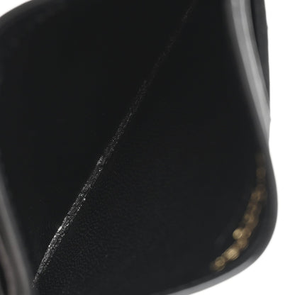 Saint Laurent Lambskin Carre Quilted Cassandre Credit Card Case Black 5 of 7