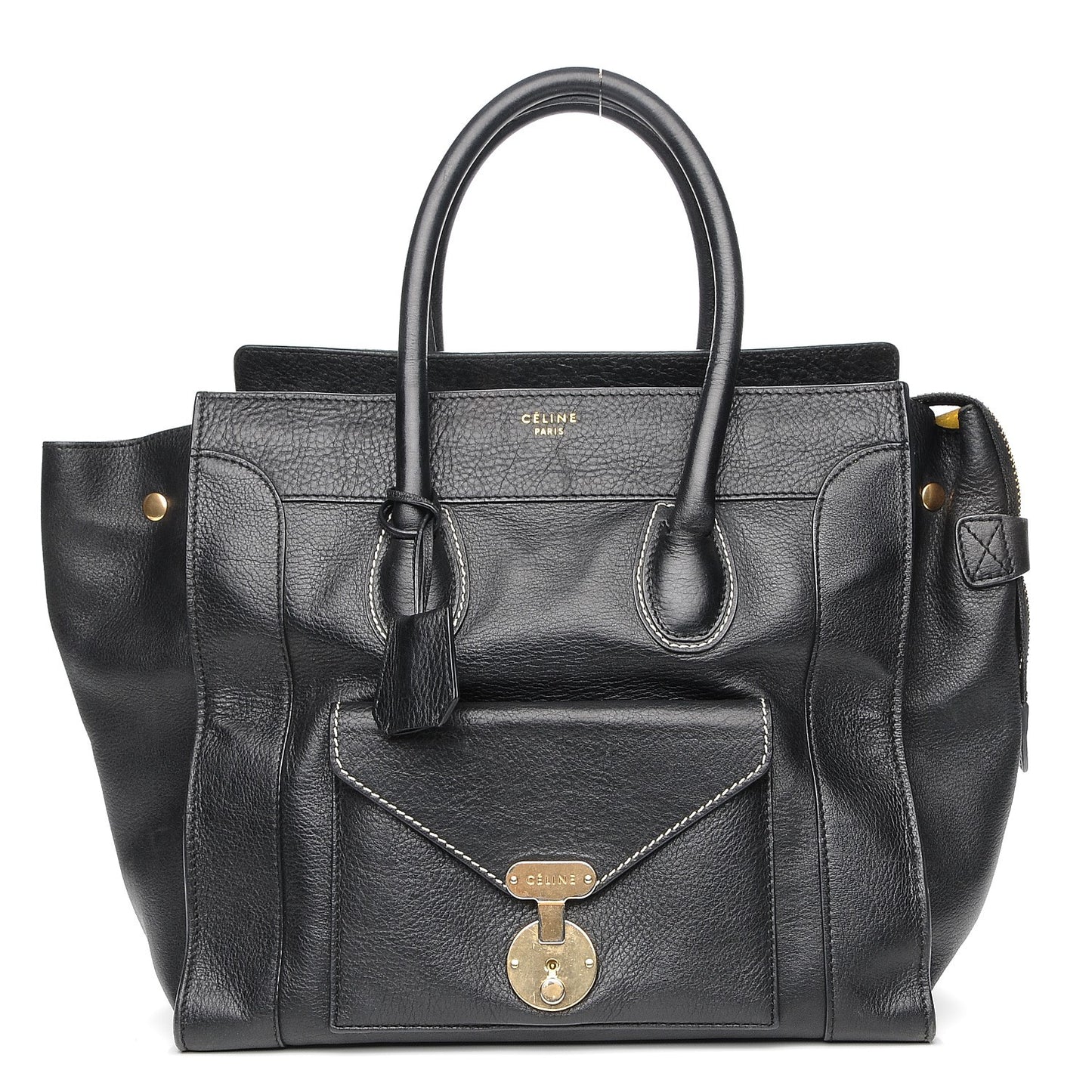 Smooth Calfskin Mini Envelope Luggage Black