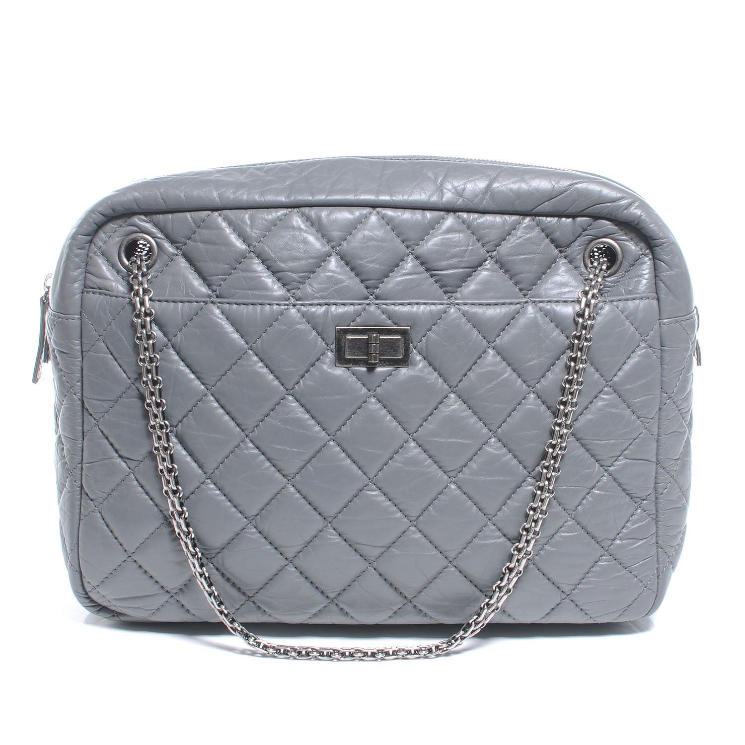 Chanel Aged Calfskin Quilted Large Reissue Camera Case Grey 1 of 7