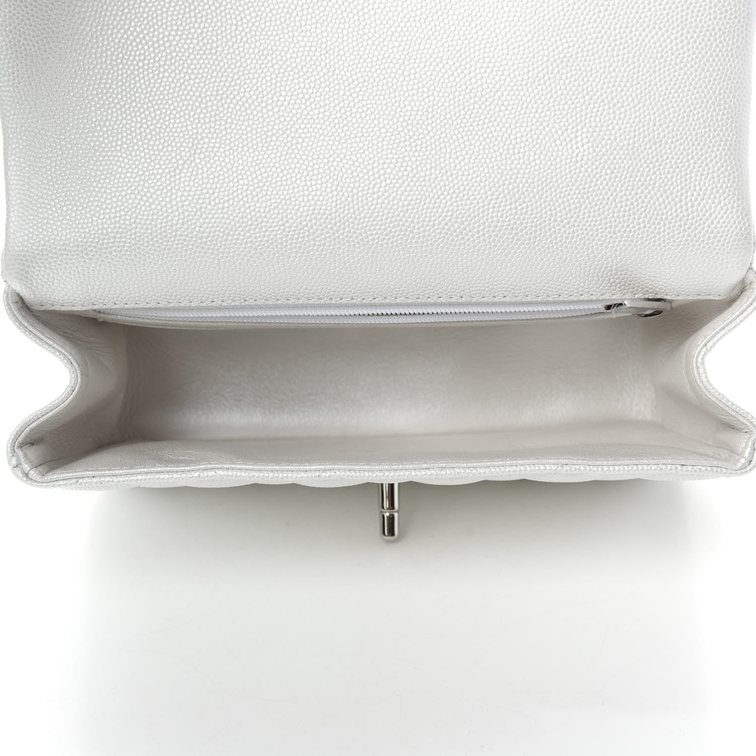 Chanel Iridescent Caviar Quilted Mini Top Handle Rectangular Flap White 5 of 10