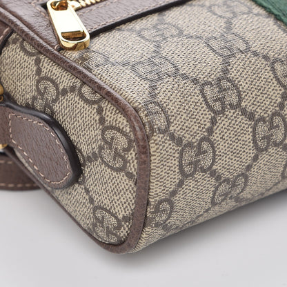 Gucci GG Supreme Monogram Web Mini Ophidia Shoulder Bag Brown 8 of 11