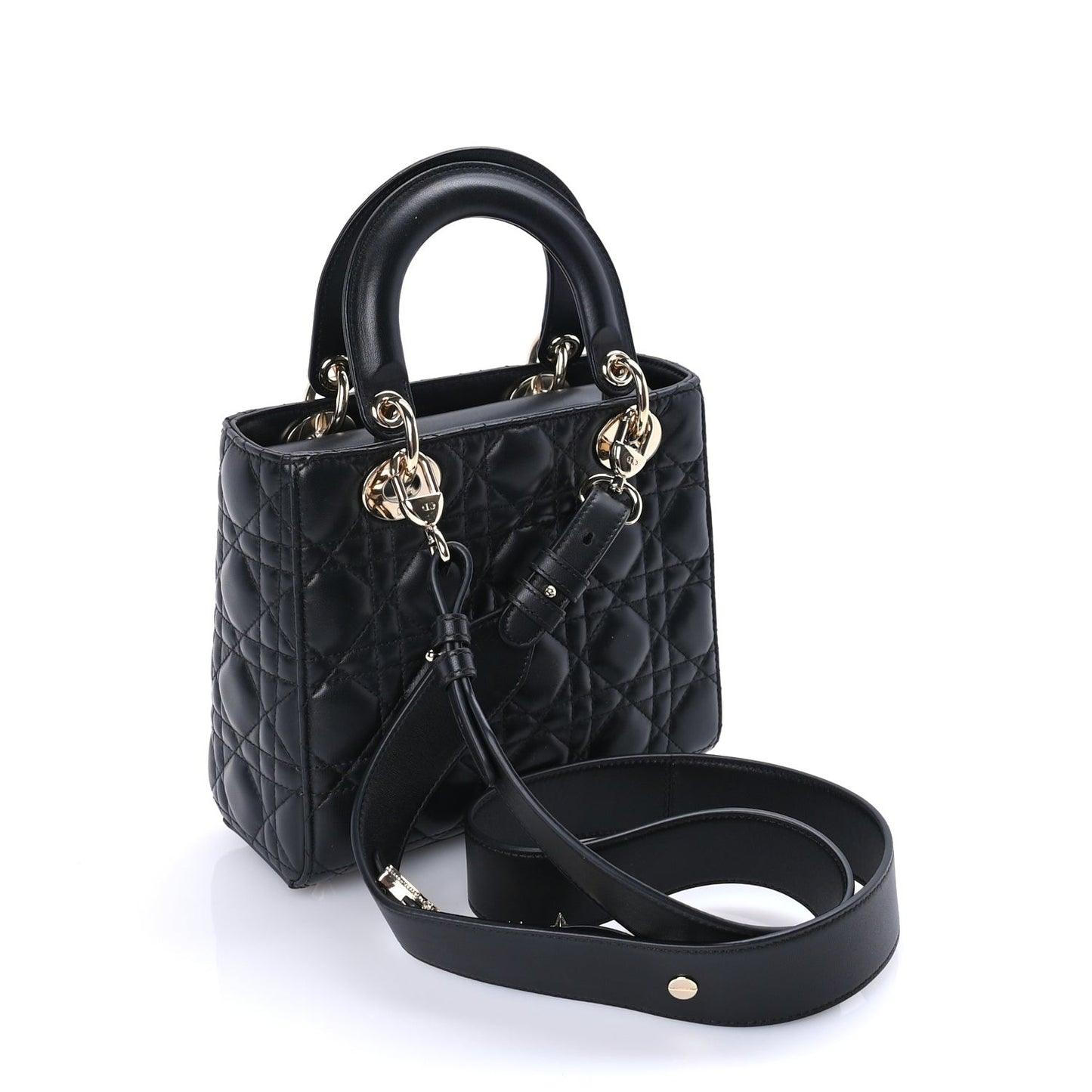 Lambskin Cannage Crystal Small My ABCDior Lady Dior  Black