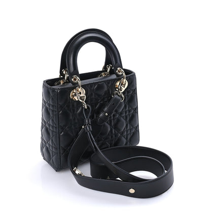 Christian Dior Lambskin Cannage Crystal Small My ABCDior Lady Dior  Black 3 of 9