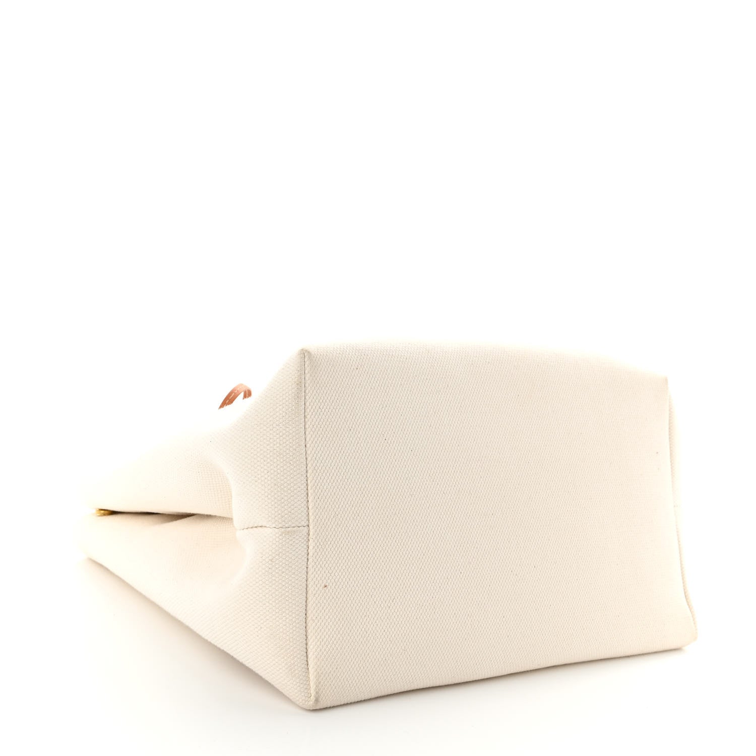 Celine Canvas Calfskin Logo Print Small Horizontal Cabas Natural Tan 4 of 13