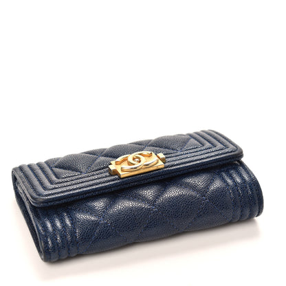 Chanel Caviar Quilted Boy Flap Card Holder Blue 4 of 8