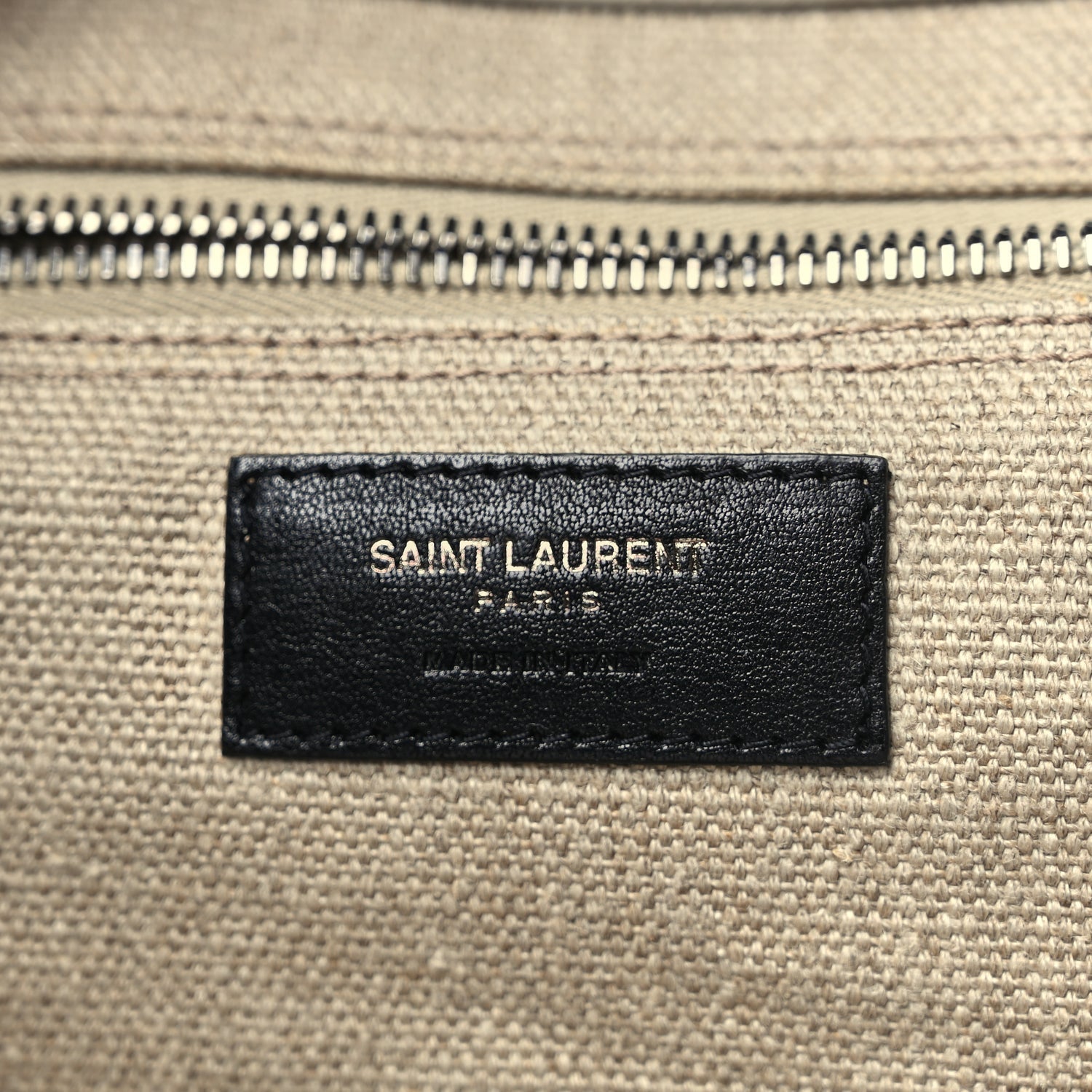 Saint Laurent Linen Calfskin Rive Gauche Tote Optic White 5 of 8