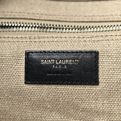 Saint Laurent Linen Calfskin Rive Gauche Tote Optic White 5 of 8