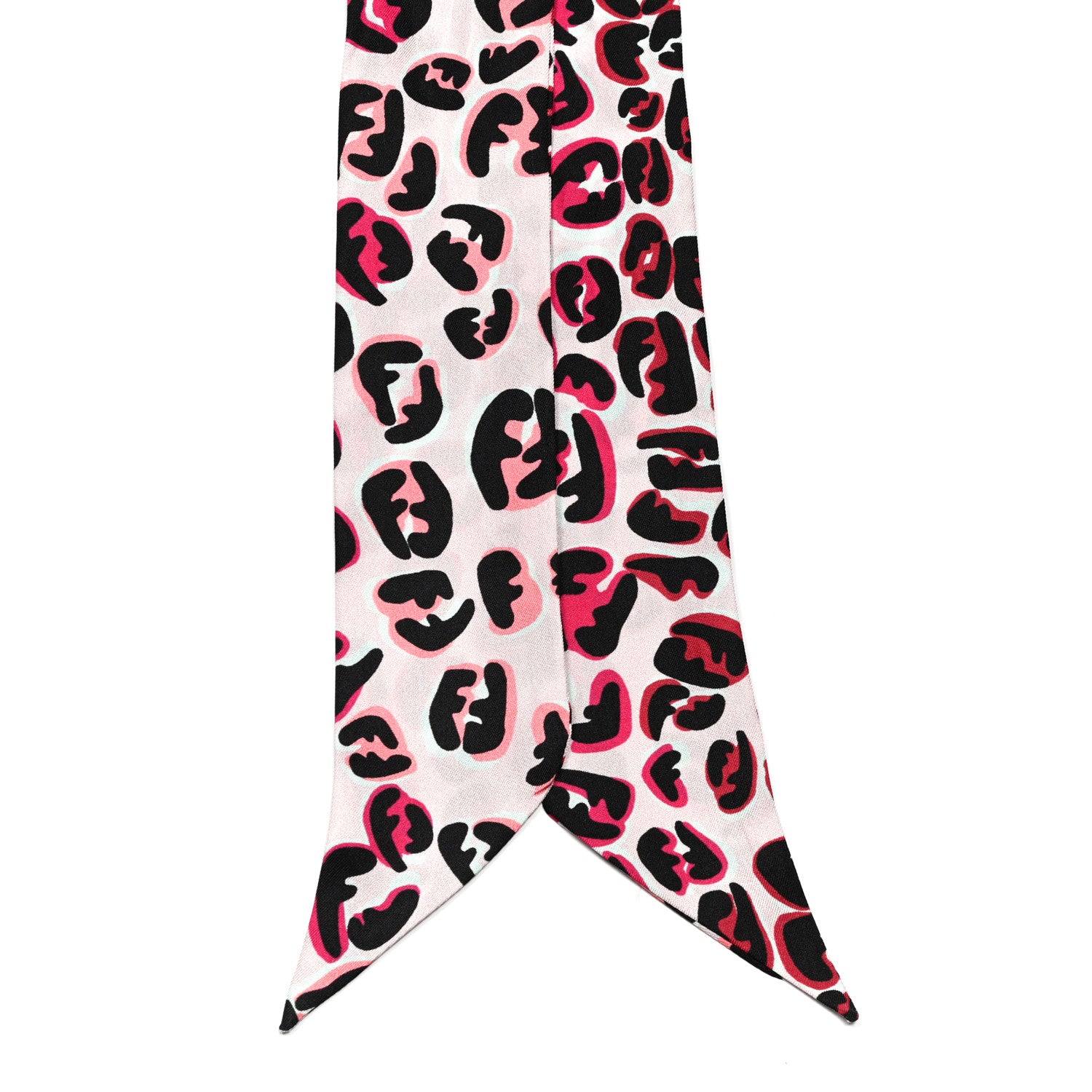 Fendi Silk Logo Print Splash Wrappy Bandeau Red 2 of 3