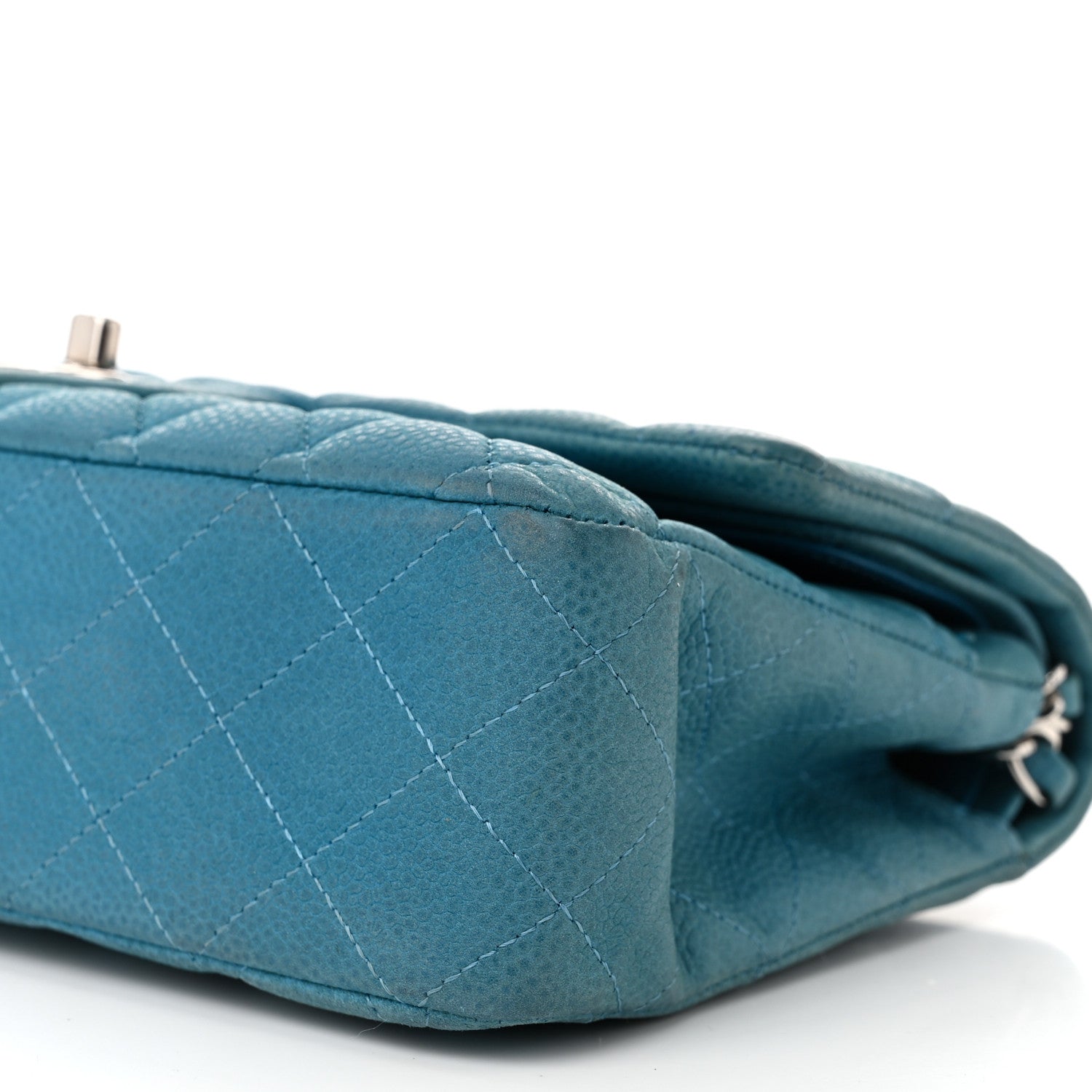 Chanel Iridescent Caviar Quilted Medium Double Flap Blue 10 of 11