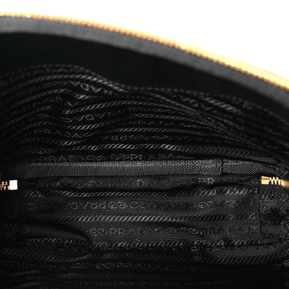 Prada Jacquard Saffiano Triangolo Symbole Embroidered Medium Shoulder Bag Black Corda 4 of 8