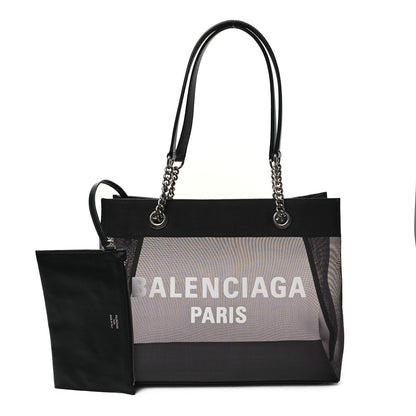 Balenciaga Nylon Mesh Duty Free Cabas Medium Tote Black 3 of 11