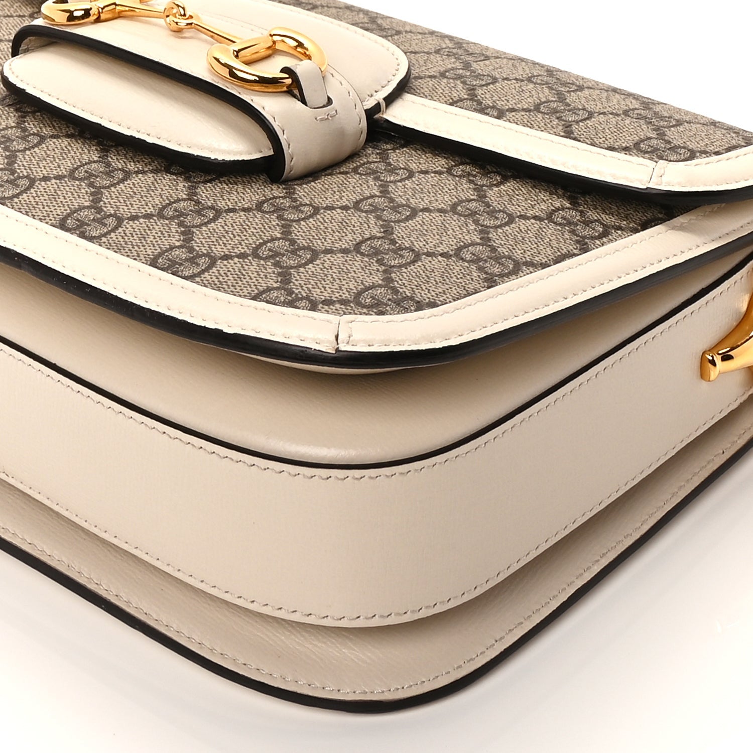 Gucci GG Supreme Monogram Horsebit 1955 Shoulder Bag Beige Mystic White 7 of 8