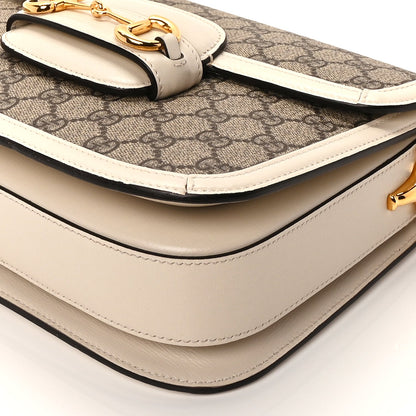 Gucci GG Supreme Monogram Horsebit 1955 Shoulder Bag Beige Mystic White 7 of 8
