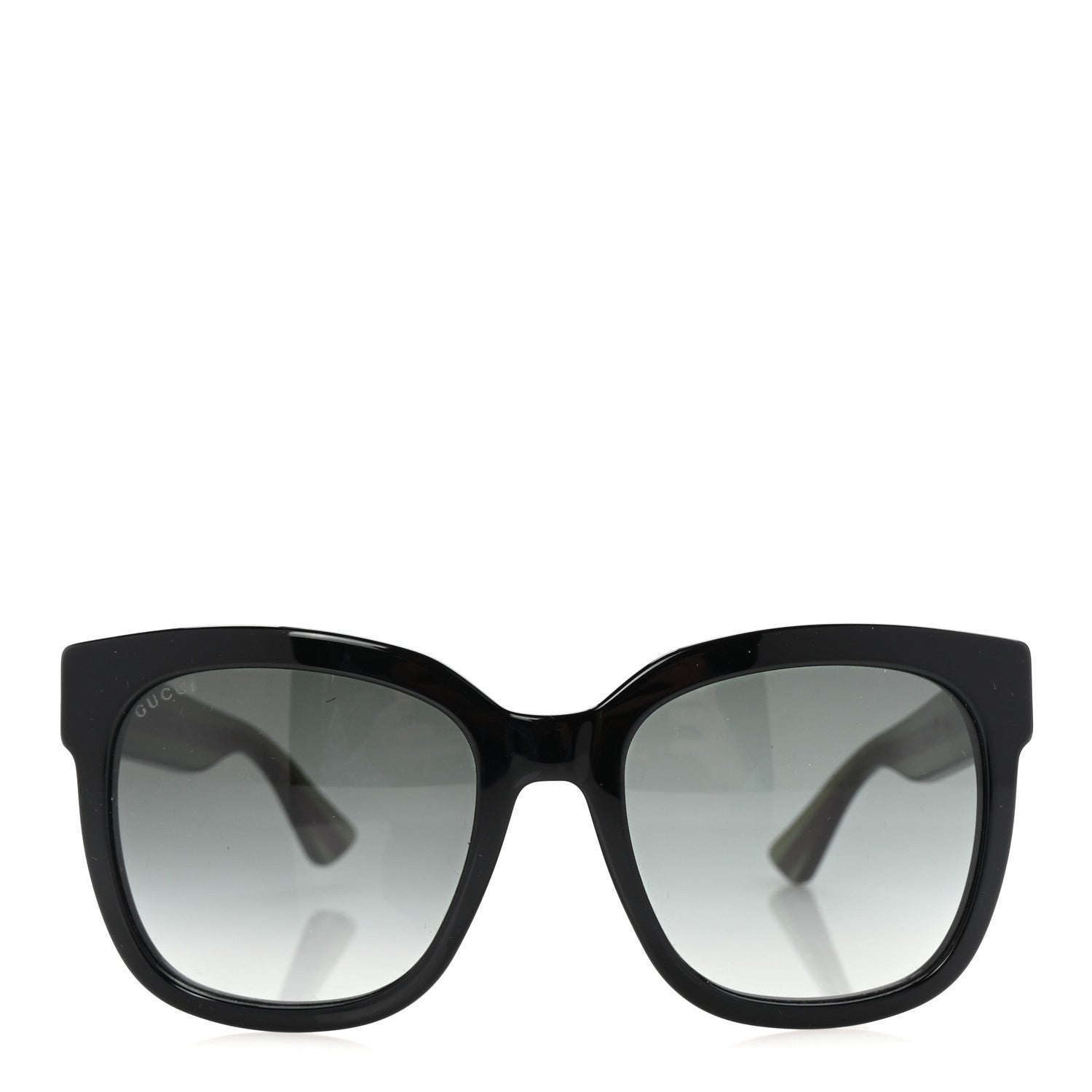 Gucci Acetate Square Frame Web Glitter Sunglasses GG0034S Black Green 2 of 7