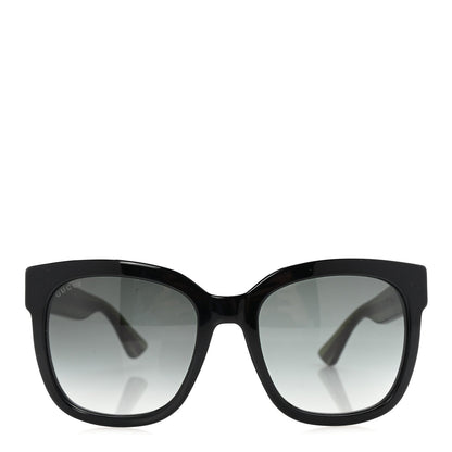 Gucci Acetate Square Frame Web Glitter Sunglasses GG0034S Black Green 2 of 7