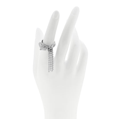 Cartier 18K White Gold Diamond Black Onyx Emerald Panthere De Cartier Tassel Ring 53 6.5 2 of 7