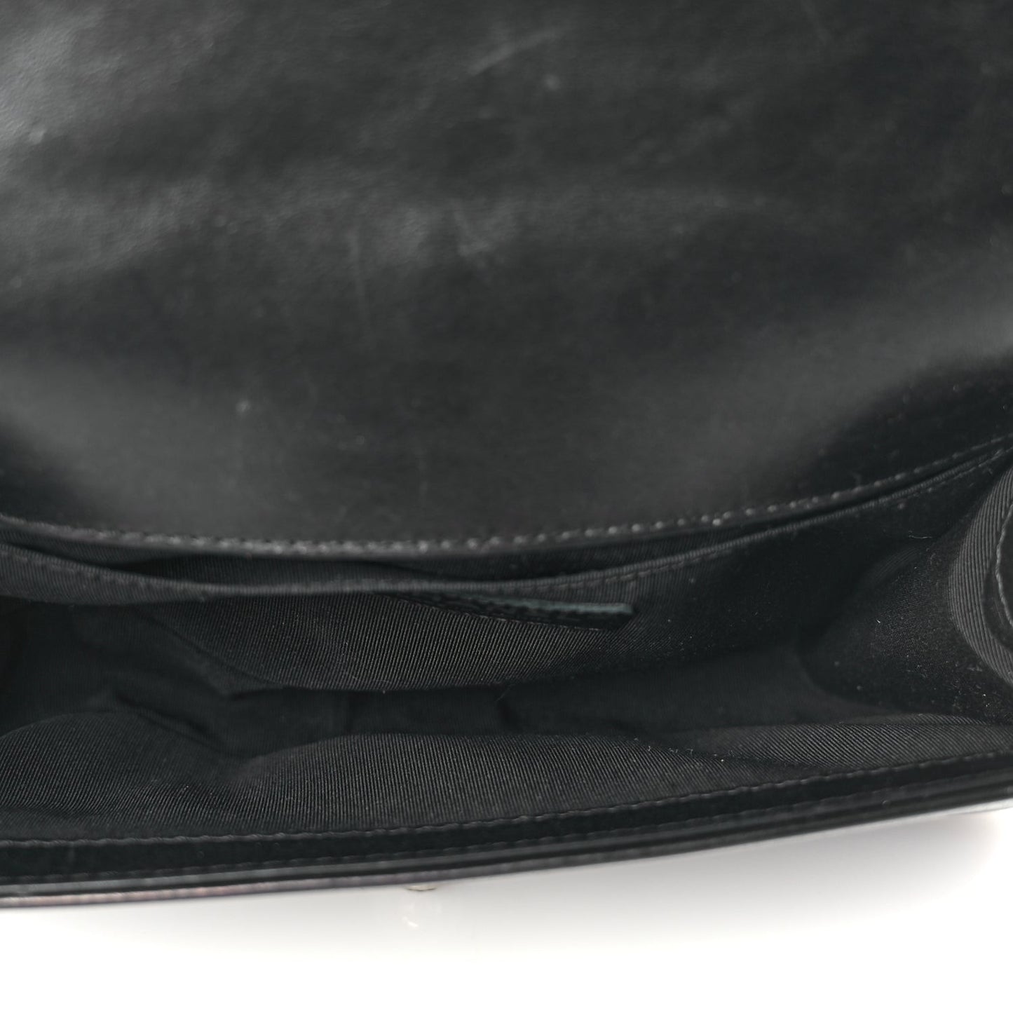 Goatskin Quilted Medium Boy Top Handle Flap Black