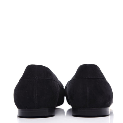 Chanel Kid Suede CC Flats 37.5 Black 7 of 13