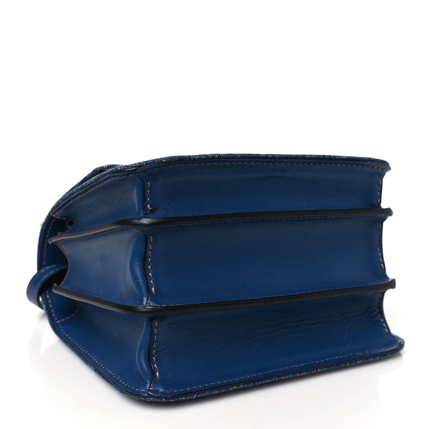 Versace Denim La Medusa Chain Shoulder Bag Navy Blue 4 of 7