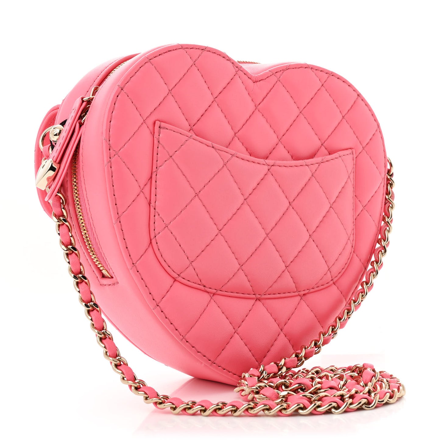 Lambskin Quilted CC In Love Heart Bag Pink