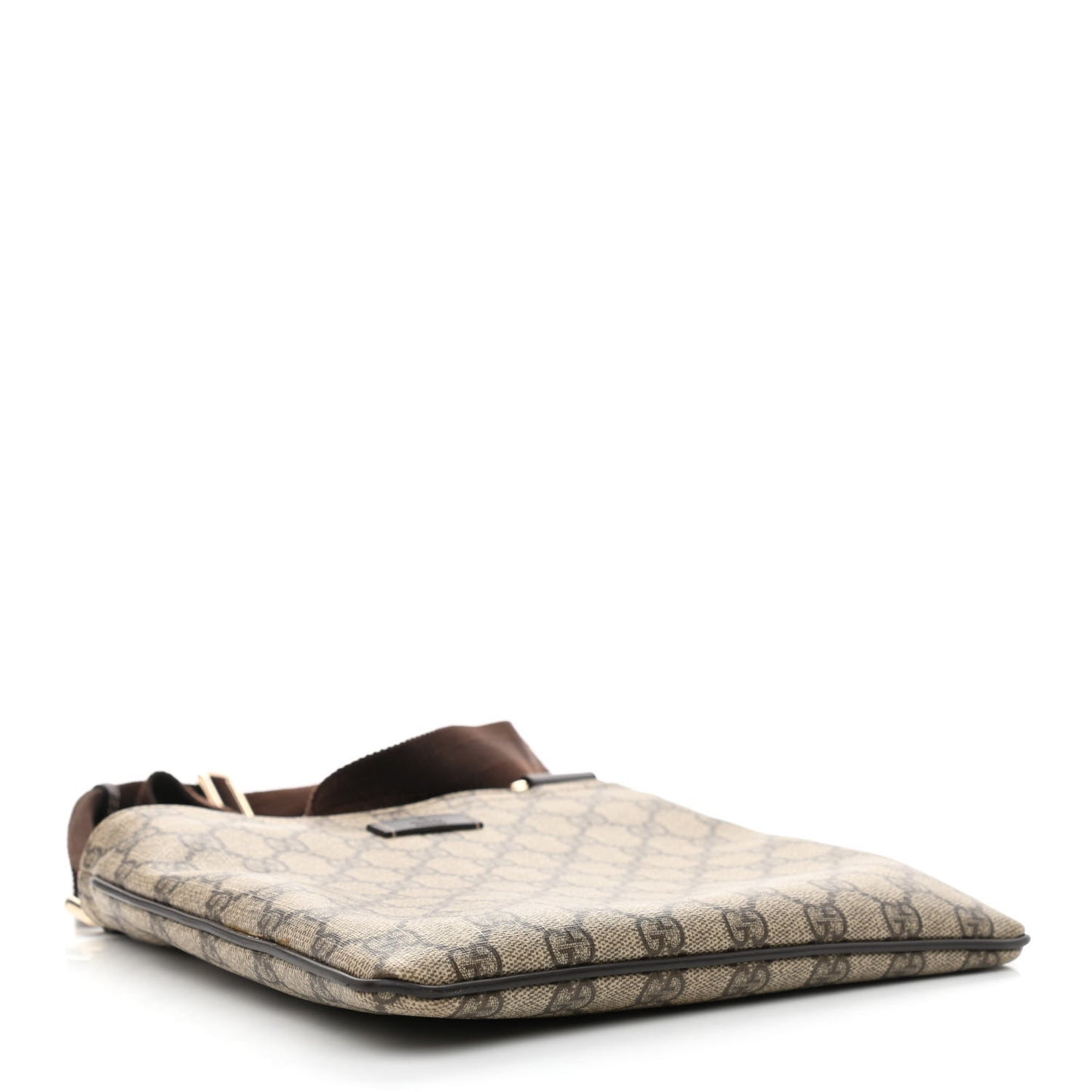 GG Supreme Monogram Small Flat Messenger Bag Dark Brown