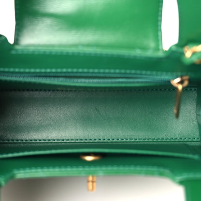 Chanel Shiny Aged Calfskin Quilted Nano Kelly Shopper Green 4 of 9