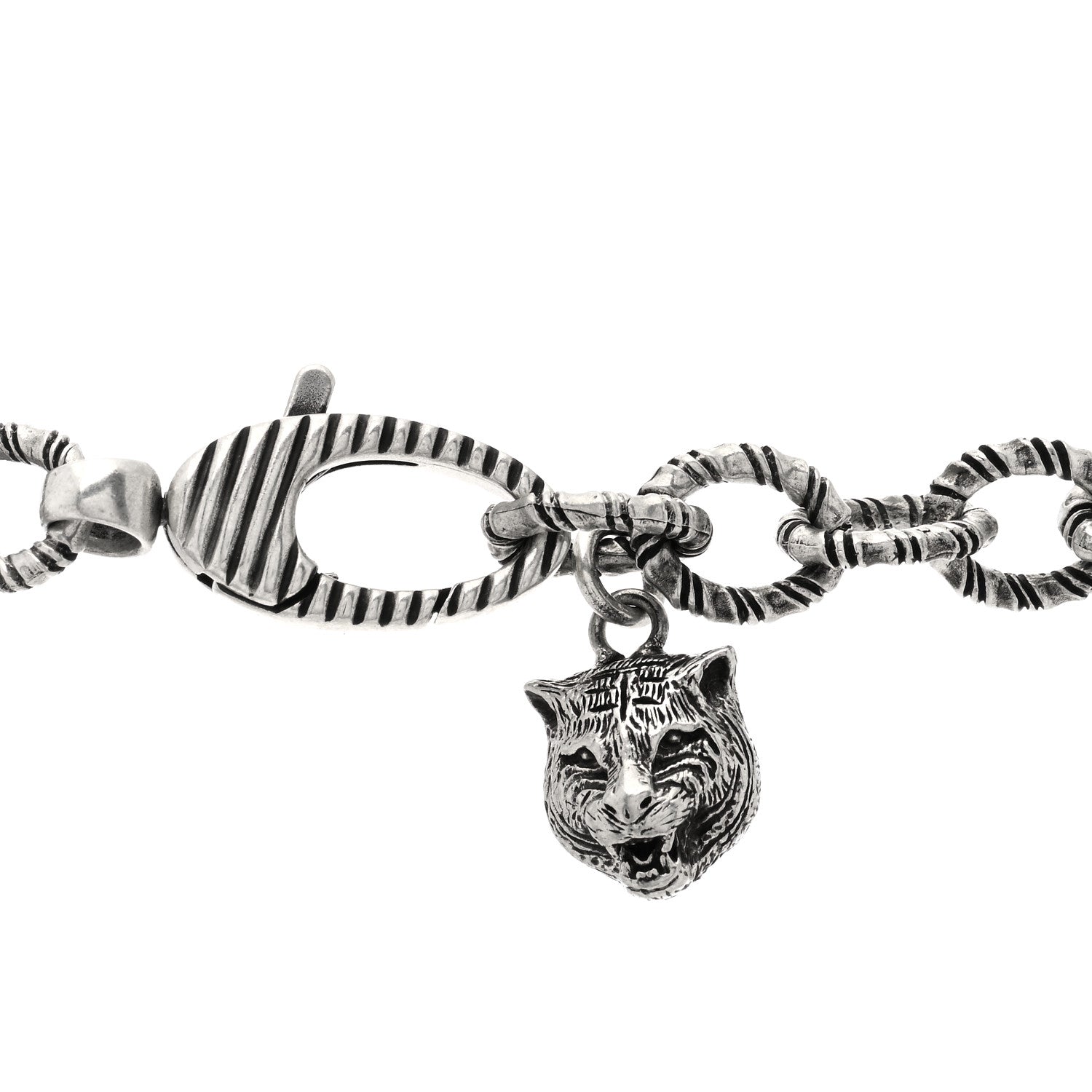 Gucci Sterling Silver Double G Flower Statement Necklace 4 of 5