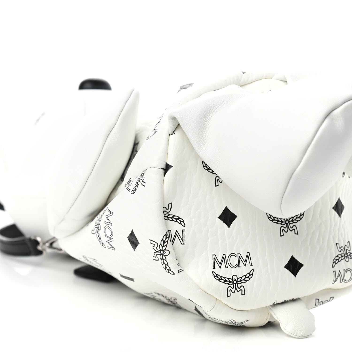 MCM Calfskin Visetos Bear Zoo Doll Backpack White 7 of 9