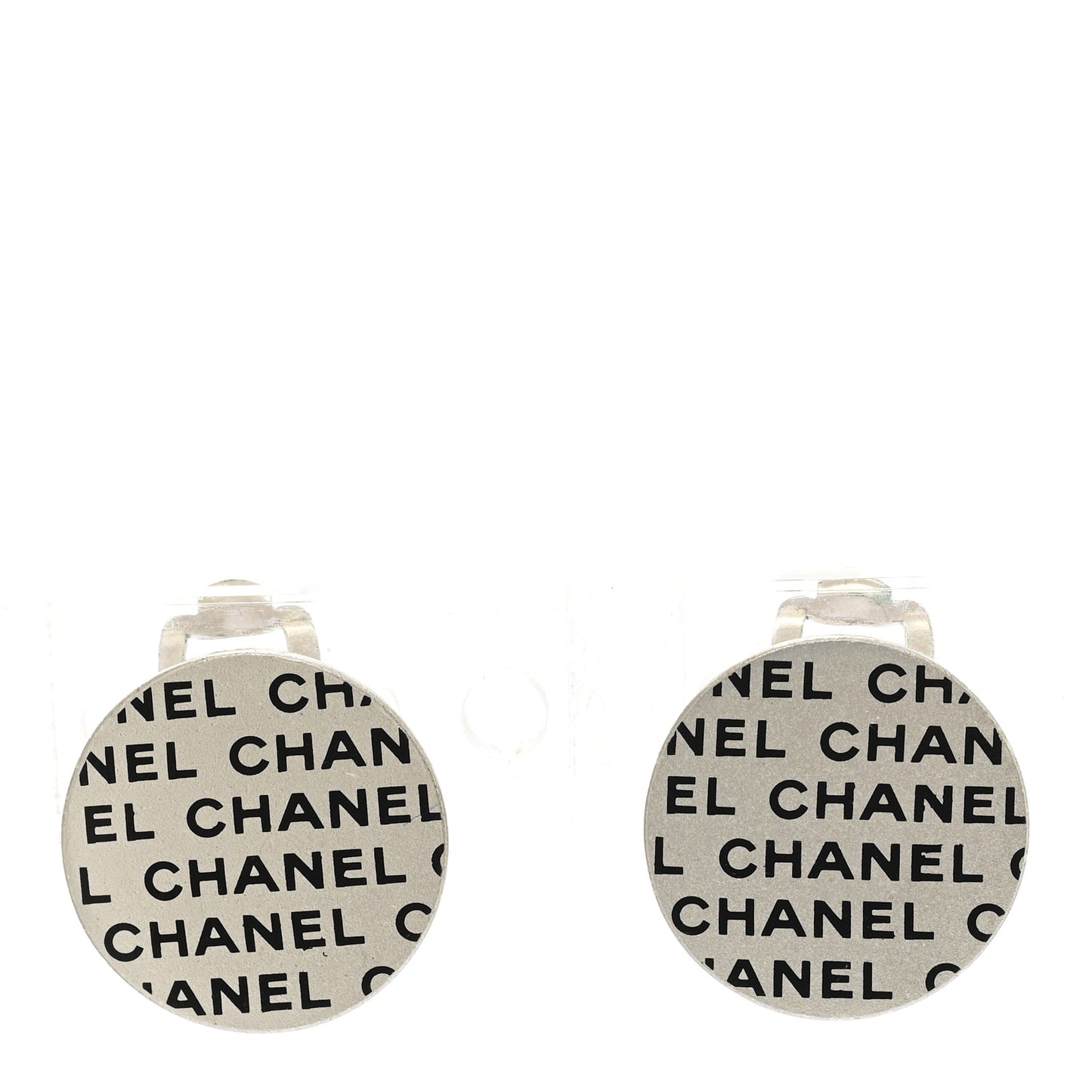 Logo Clip On Earrings Silver