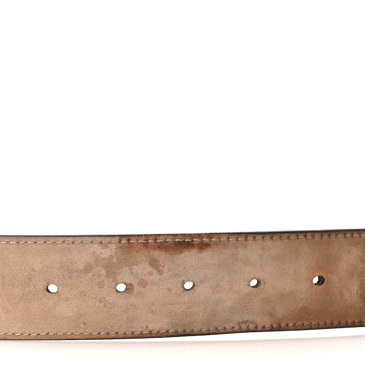 Gucci GG Supreme Monogram Selleria Calfskin Interlocking G 40mm Belt 75 30 Beige Ebony Cocoa 4 of 5