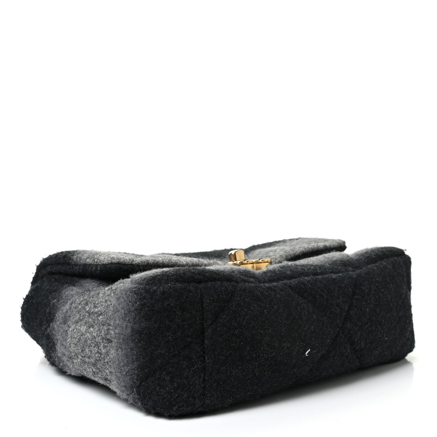 Chanel Wool Quilted Medium Chanel 19 Flap Black Grey 6 of 8