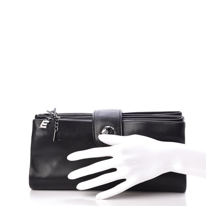 Chanel Lambskin Accordion Globe Clutch Black 2 of 8