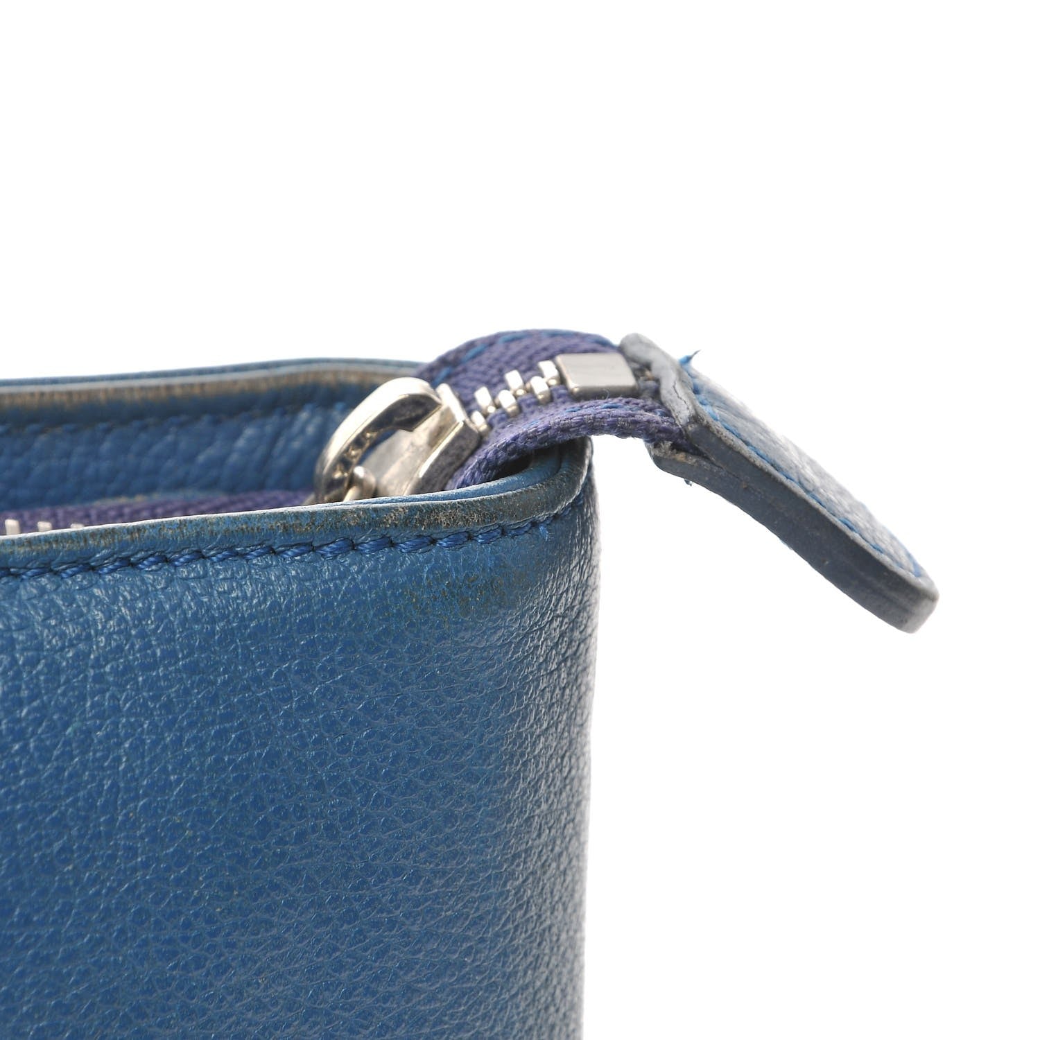 MCM Calfskin Studded Tote Bag Blue 12 of 24