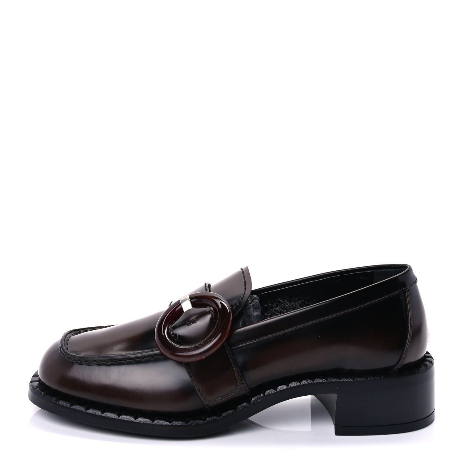 Prada Spazzolato Fume Sienna Loafers 37  Bruciato 1 of 9