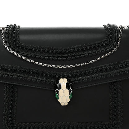 Bulgari Calfskin Plisse Serpenti Forever Crossbody Bag Black 8 of 15