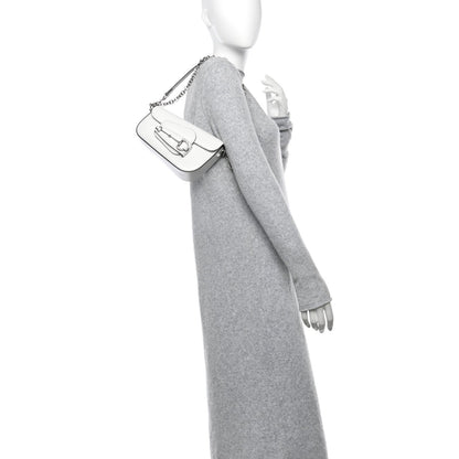 Gucci Calfskin Mini Horsebit 1955 Asymmetric Shoulder Bag White 2 of 7