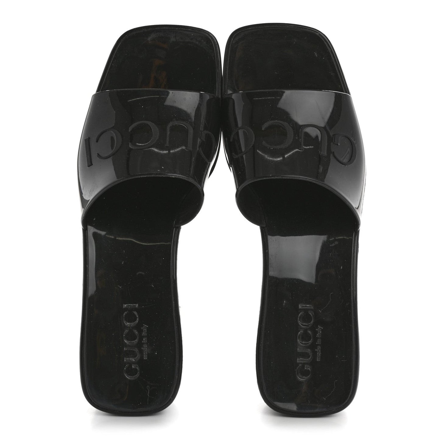 Rubber Logo Womens Platform 20/60mm Slide Sandals 35 Black