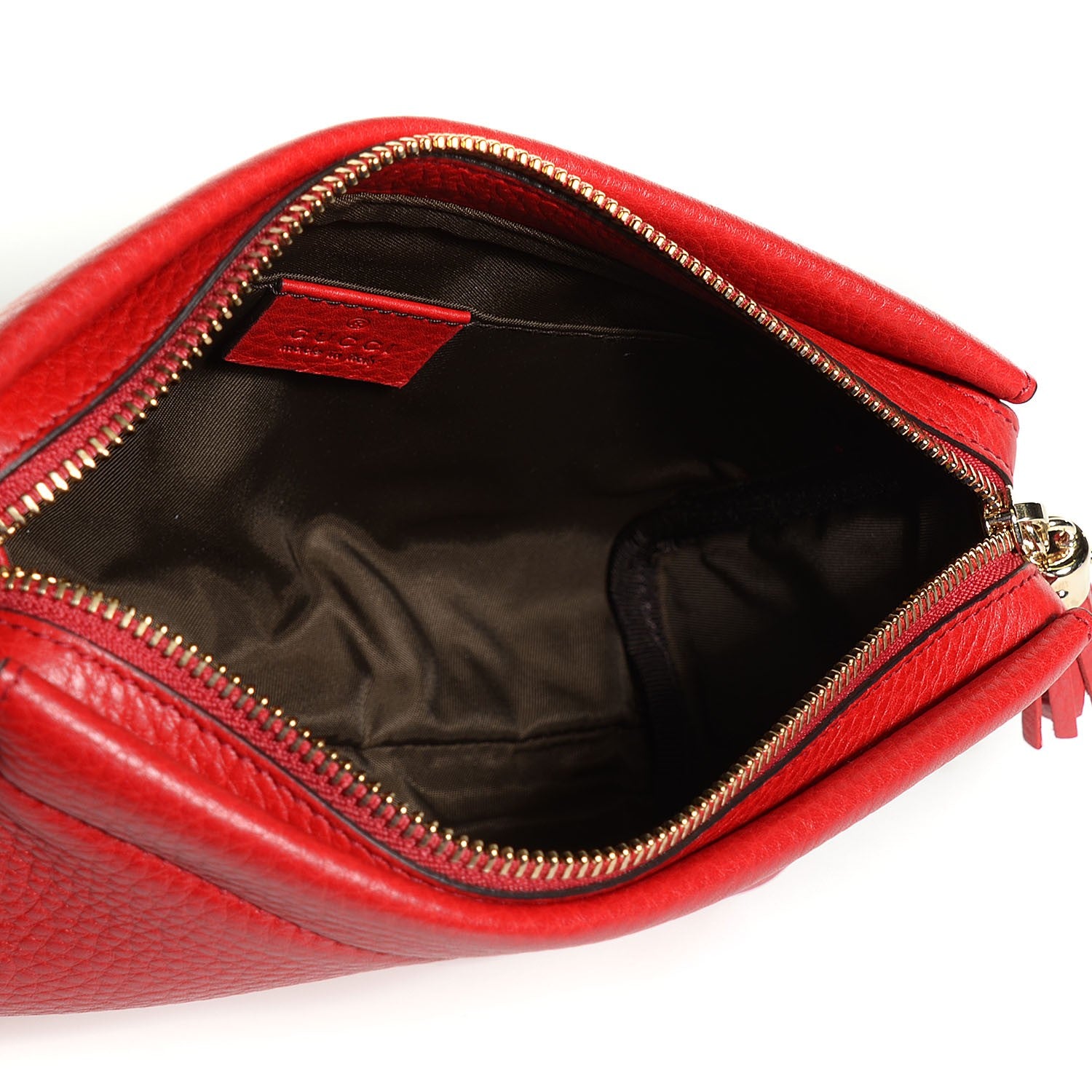 Gucci Pebbled Calfskin Soho Cosmetic Case Tabasco Red 5 of 7