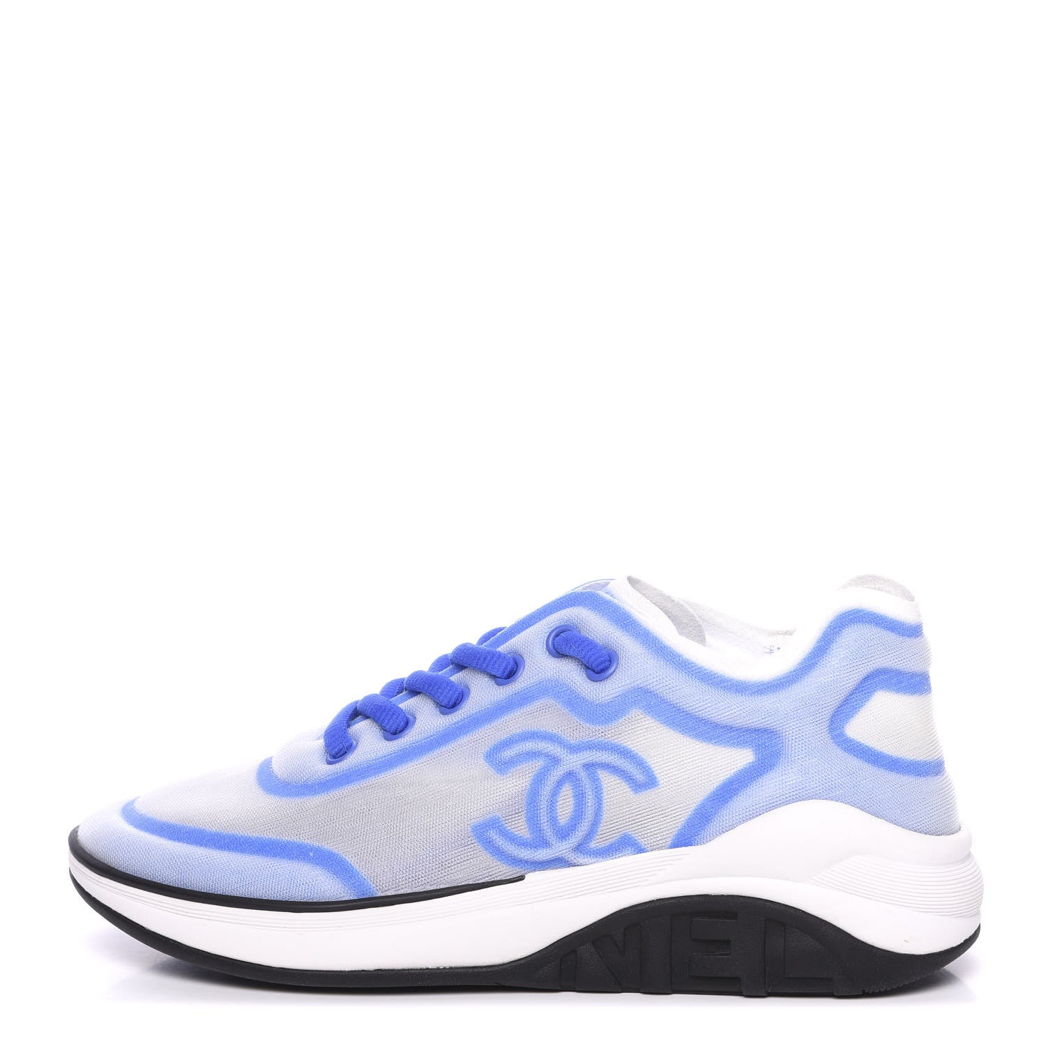 Chanel Lycra Fabric Womens CC Sneakers 35 Blue 1 of 8